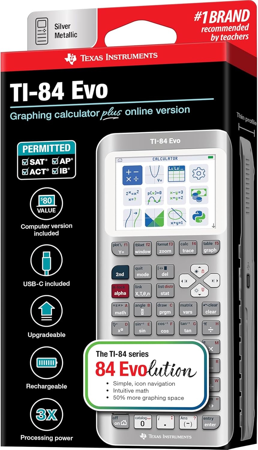 image:imageTexas Instruments Graphing CalculatorSilver Metallic Silver