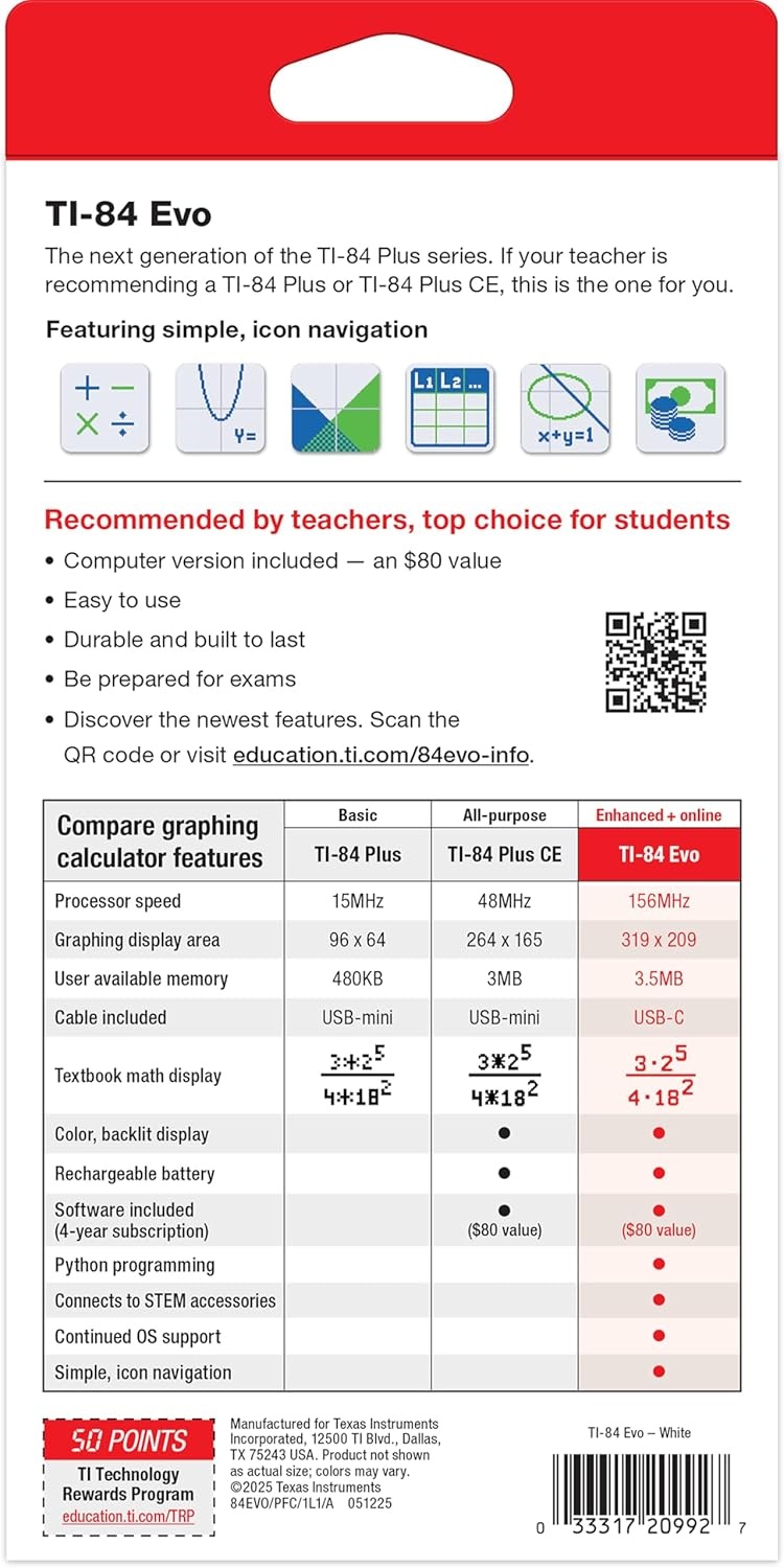 image:imageTexas Instruments Graphing CalculatorWhite