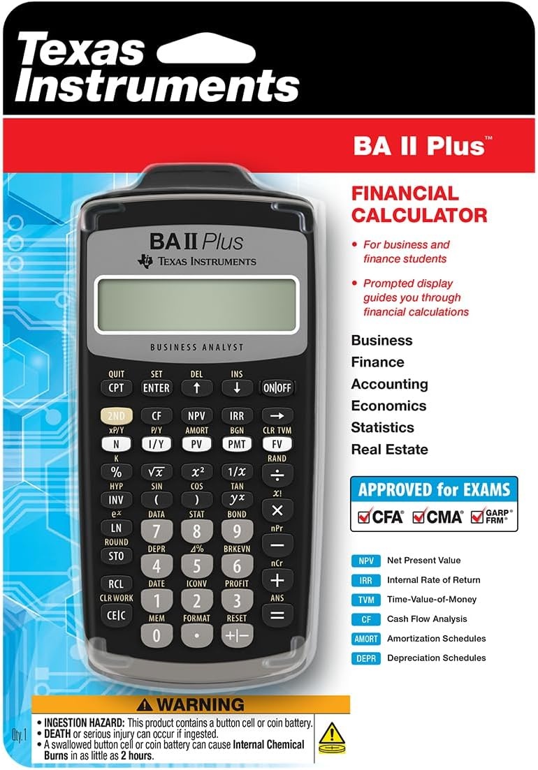 image:imageTexas Instruments IIBAPLTBL1L1 BA II Plus Financial Calculator Black small