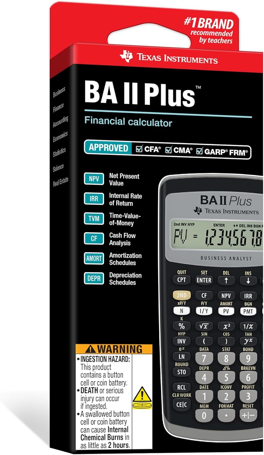 image:imageTexas Instruments IIBAPLTBL1L1 BA II Plus Financial Calculator Black small