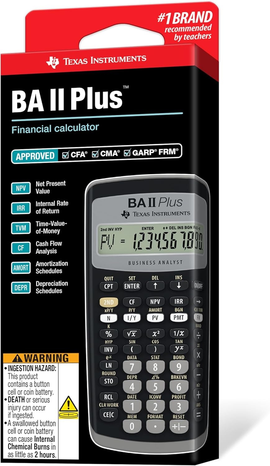 image:imageTexas Instruments IIBAPLTBL1L1 BA II Plus Financial Calculator Black small