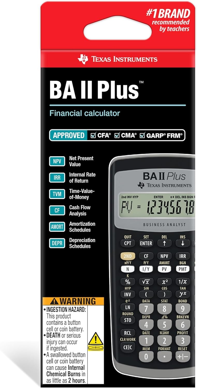 image:imageTexas Instruments IIBAPLTBL1L1 BA II Plus Financial Calculator Black small
