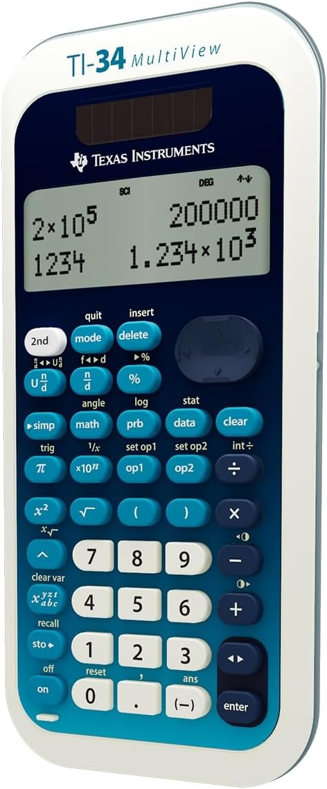 image:imageTexas Instruments TI34 MultiView Scientific CalculatorBlue White
