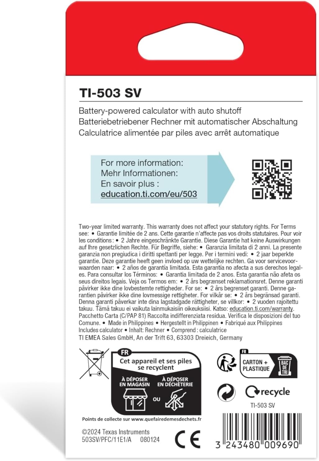 image:imageTexas Instruments TI503 SV Standard Function Calculator1 Count Pack of 1