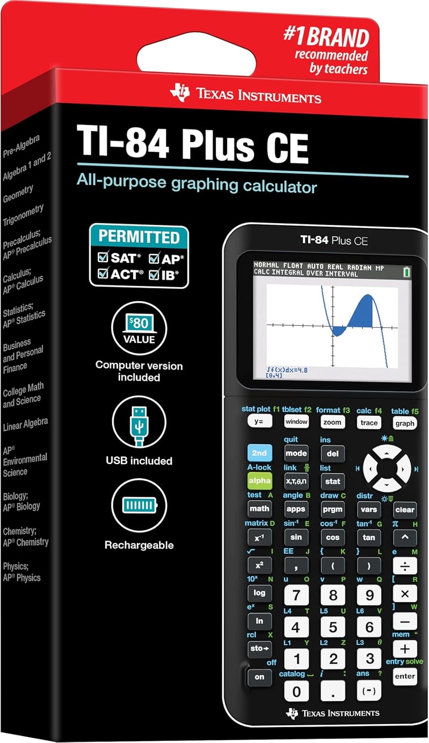 image:imageTexas Instruments TI84 Plus CE Color Graphing Calculator BlackBlack