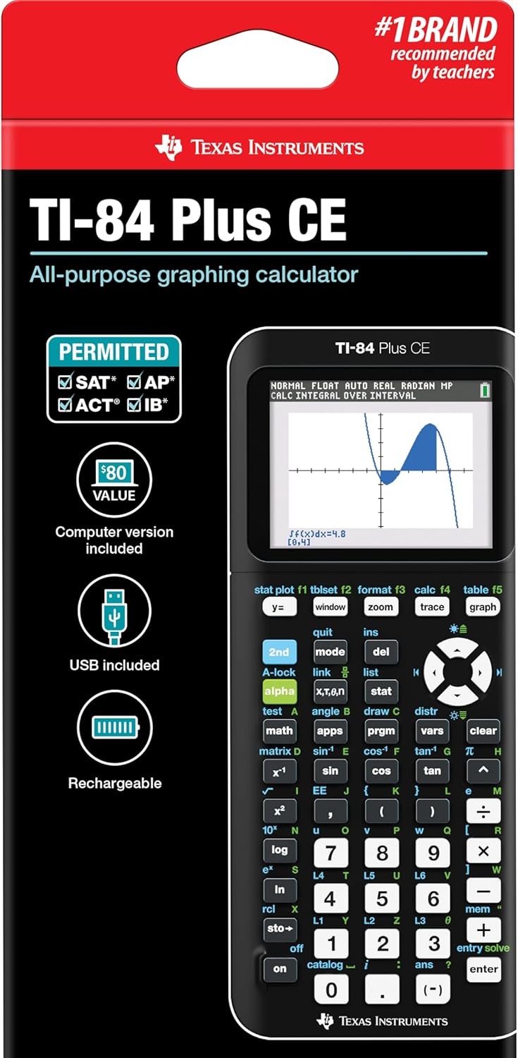 image:imageTexas Instruments TI84 Plus CE Color Graphing Calculator BlackBlack