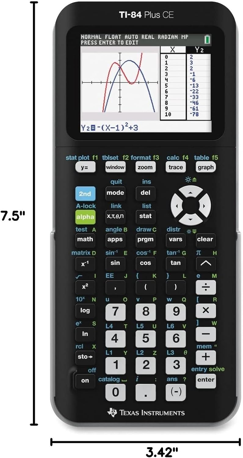 image:imageTexas Instruments TI84 Plus CE Color Graphing Calculator BlackBlack