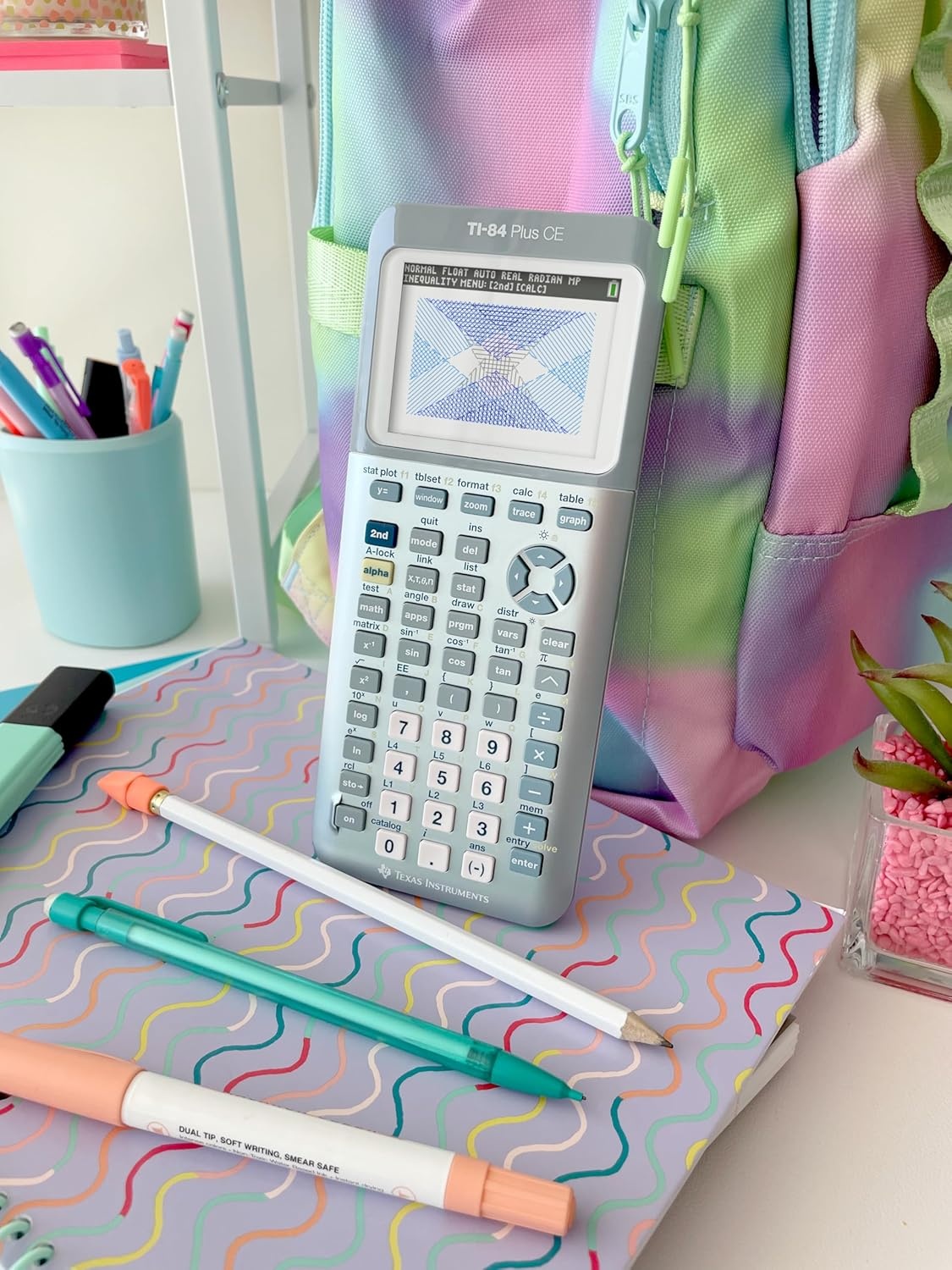 image:imageTexas Instruments TI84 Plus CE Color Graphing Calculator BlackFractal Frost