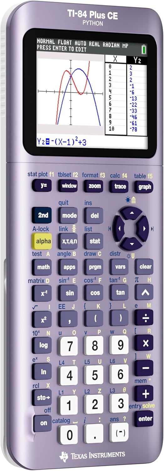 image:imageTexas Instruments TI84 Plus CE Color Graphing Calculator BlackInfinitely Iris Purple