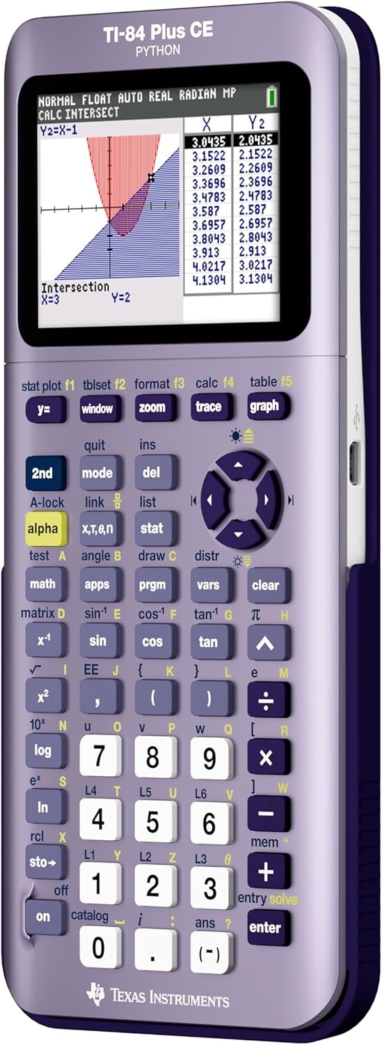 image:imageTexas Instruments TI84 Plus CE Color Graphing Calculator BlackInfinitely Iris Purple