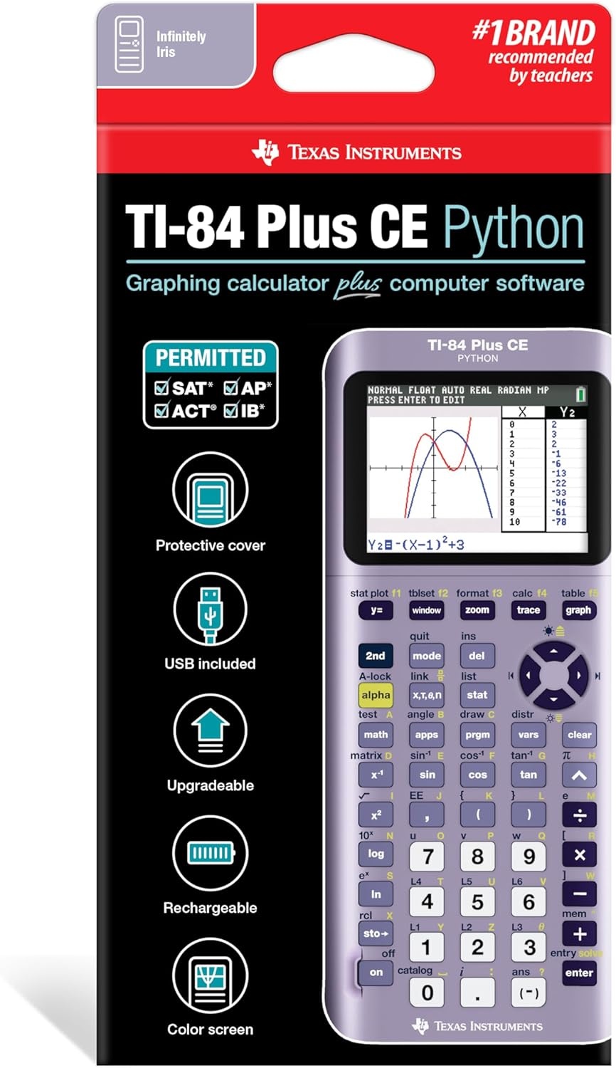 image:imageTexas Instruments TI84 Plus CE Color Graphing Calculator BlackInfinitely Iris Purple