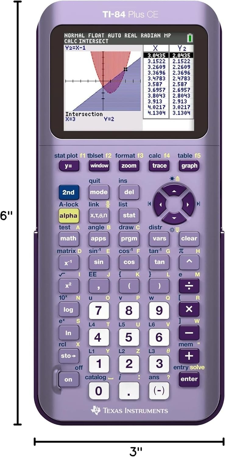 image:imageTexas Instruments TI84 Plus CE Color Graphing Calculator BlackInfinitely Iris Purple