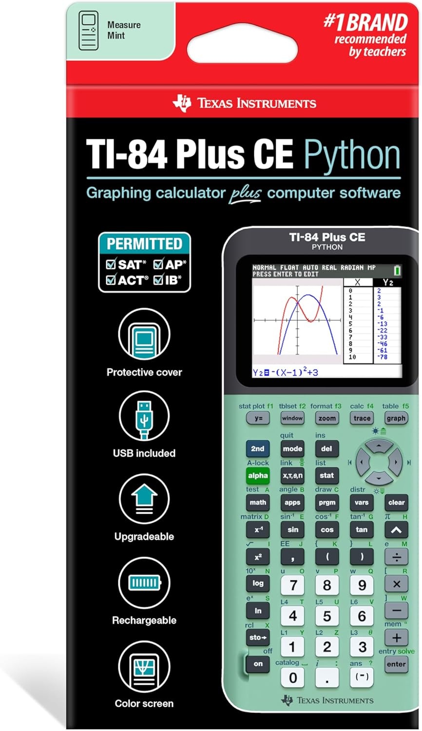 image:imageTexas Instruments TI84 Plus CE Color Graphing Calculator BlackMint