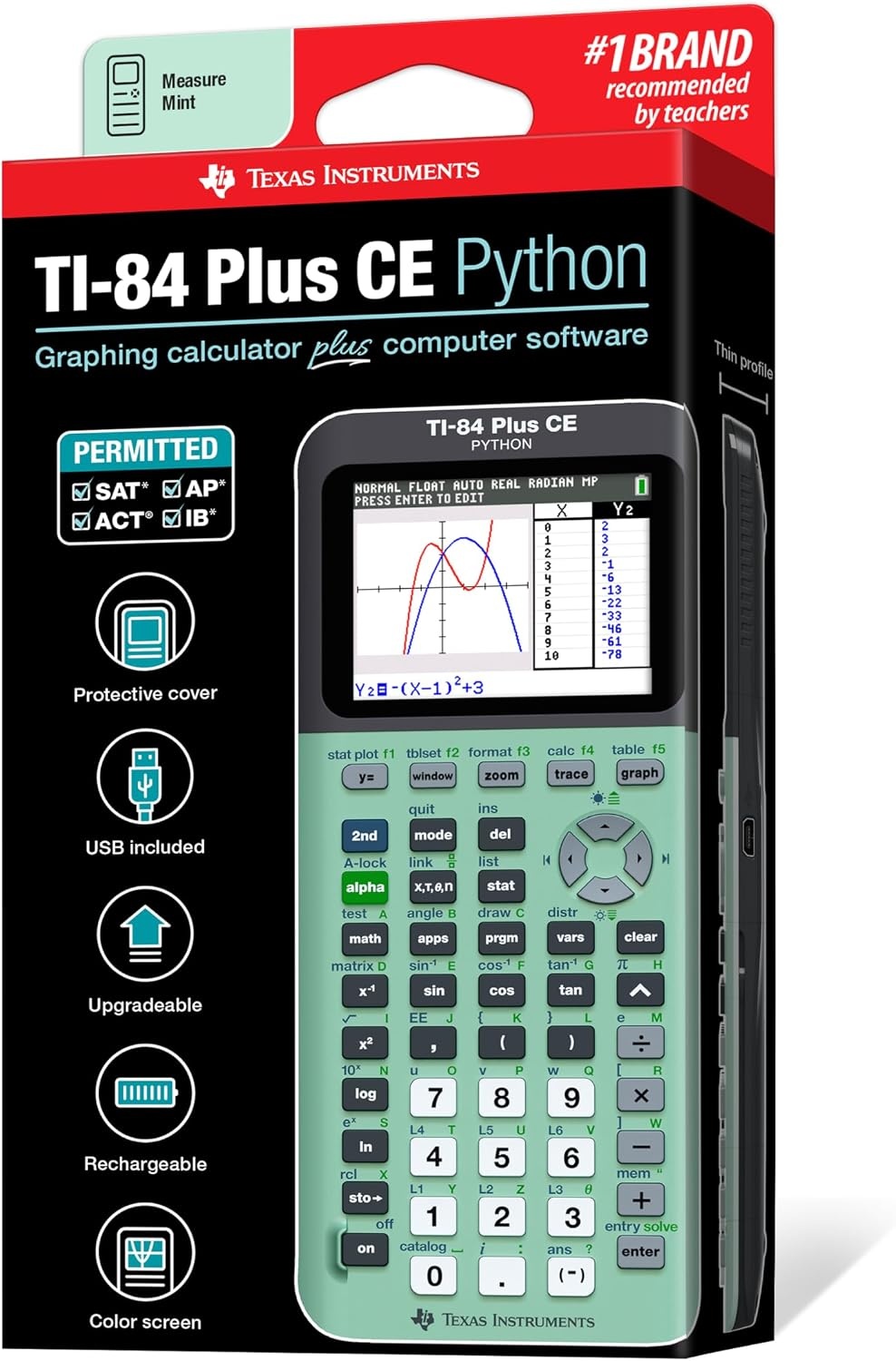 image:imageTexas Instruments TI84 Plus CE Color Graphing Calculator BlackMint