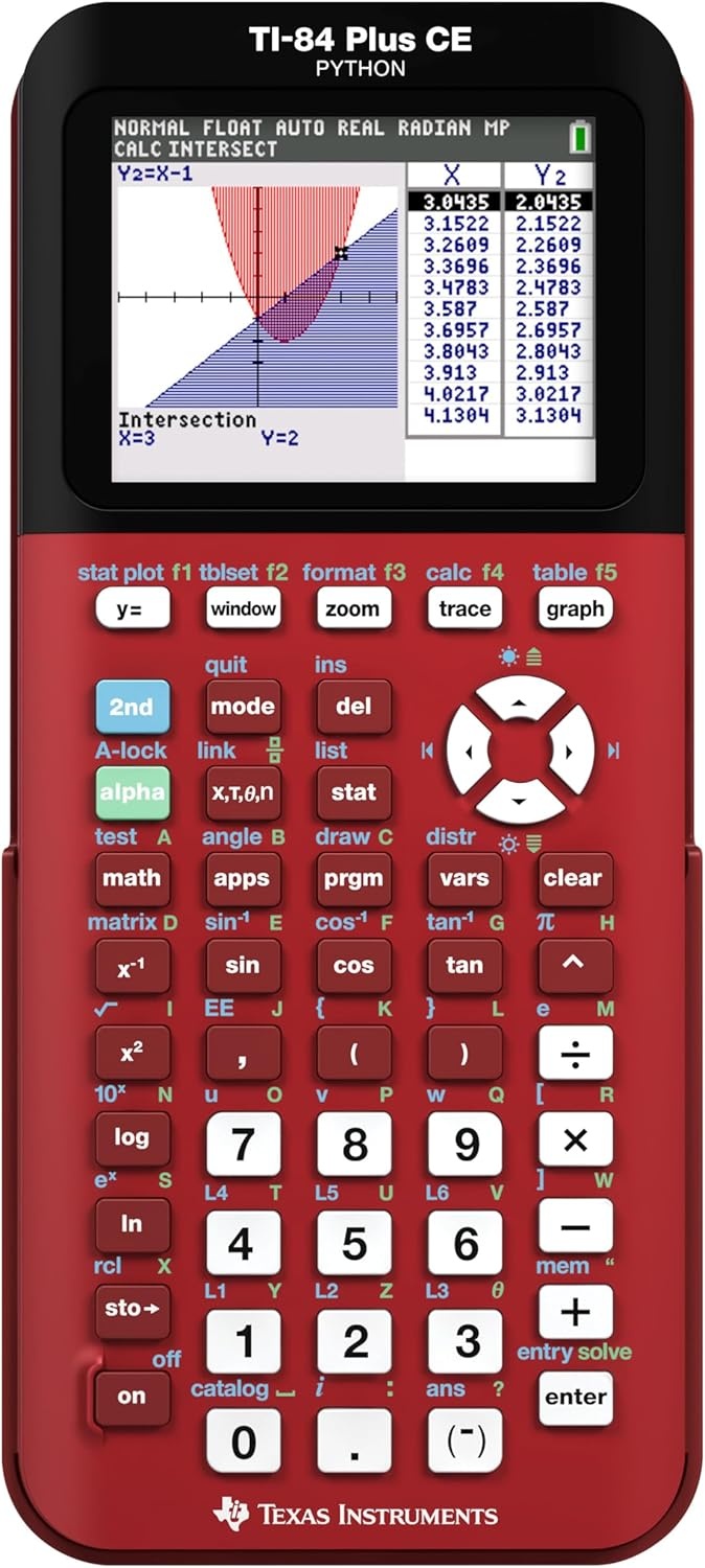 image:imageTexas Instruments TI84 Plus CE Color Graphing Calculator BlackRadical Red