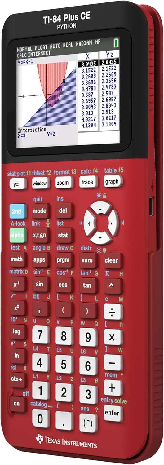 image:imageTexas Instruments TI84 Plus CE Color Graphing Calculator BlackRadical Red