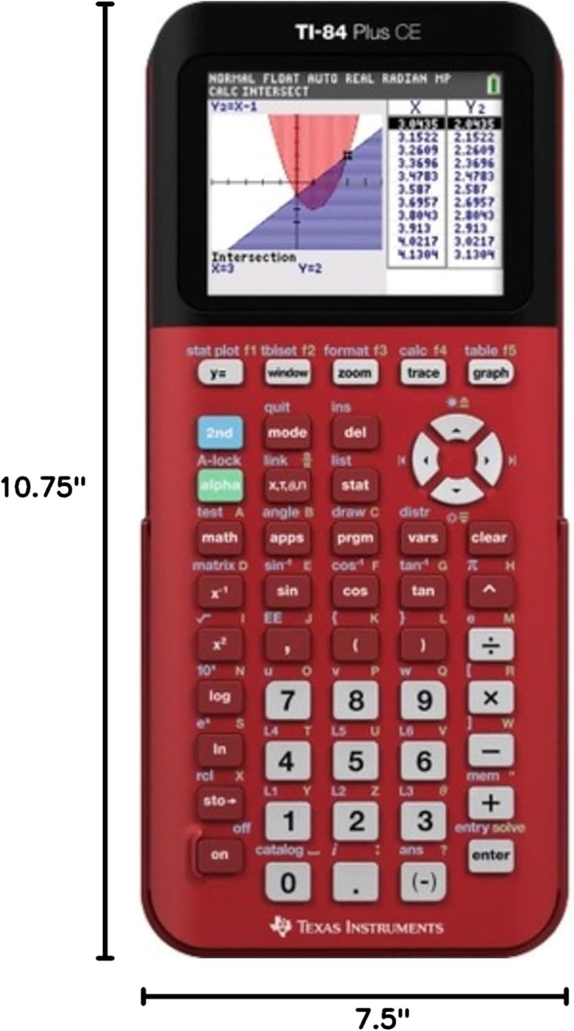 image:imageTexas Instruments TI84 Plus CE Color Graphing Calculator BlackRadical Red