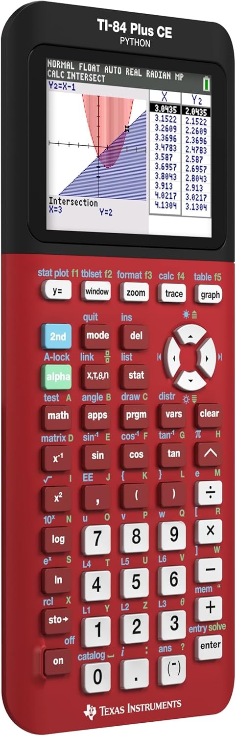 image:imageTexas Instruments TI84 Plus CE Color Graphing Calculator BlackRadical Red
