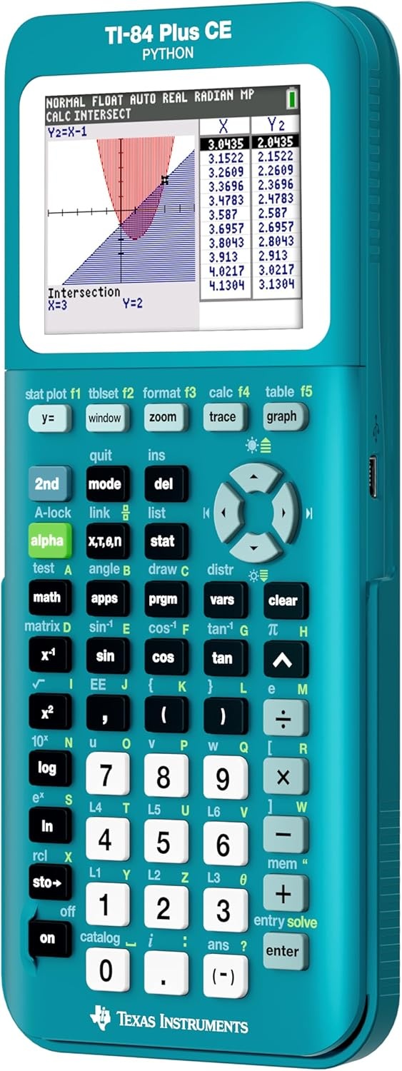 image:imageTexas Instruments TI84 Plus CE Color Graphing Calculator BlackTrinomial Teal