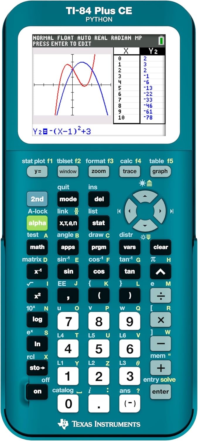 image:imageTexas Instruments TI84 Plus CE Color Graphing Calculator BlackTrinomial Teal