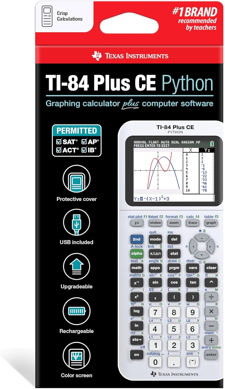image:imageTexas Instruments TI84 Plus CE Color Graphing Calculator BlackWhite