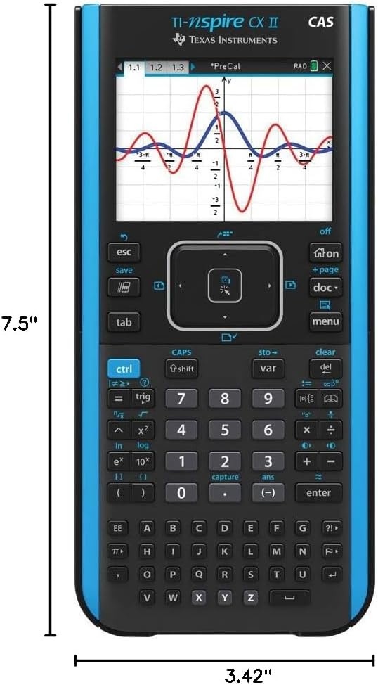 image:imageTexas Instruments TINspire CX II CAS Color Graphing Calculator with Student Software PCMac