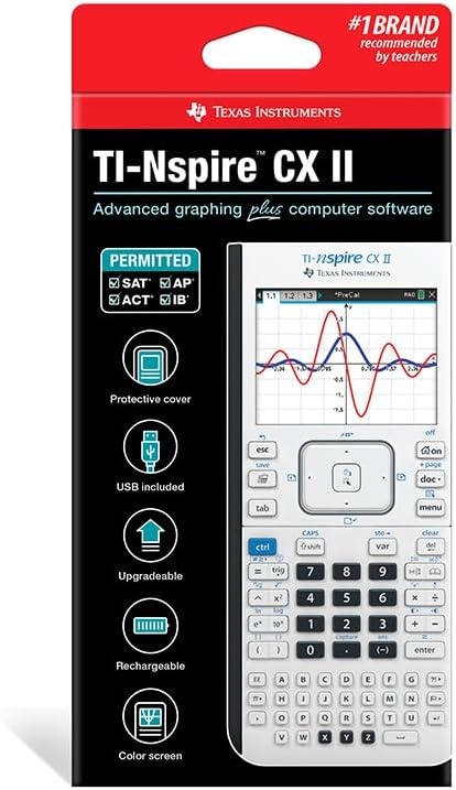 image:imageTexas Instruments TINspire CX II Color Graphing Calculator with Student Software PCMac White 354 x 748