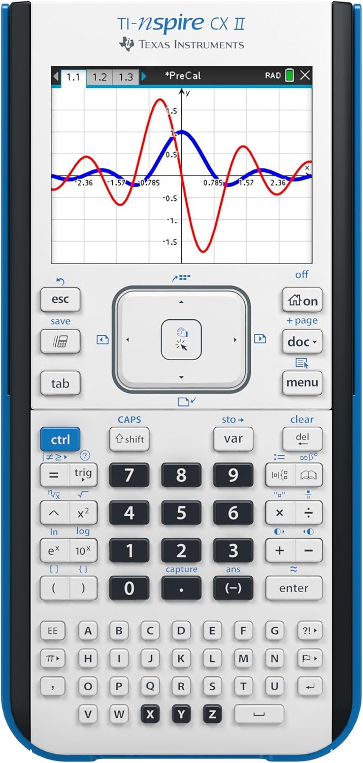 image:imageTexas Instruments TINspire CX II Color Graphing Calculator with Student Software PCMac White 354 x 748