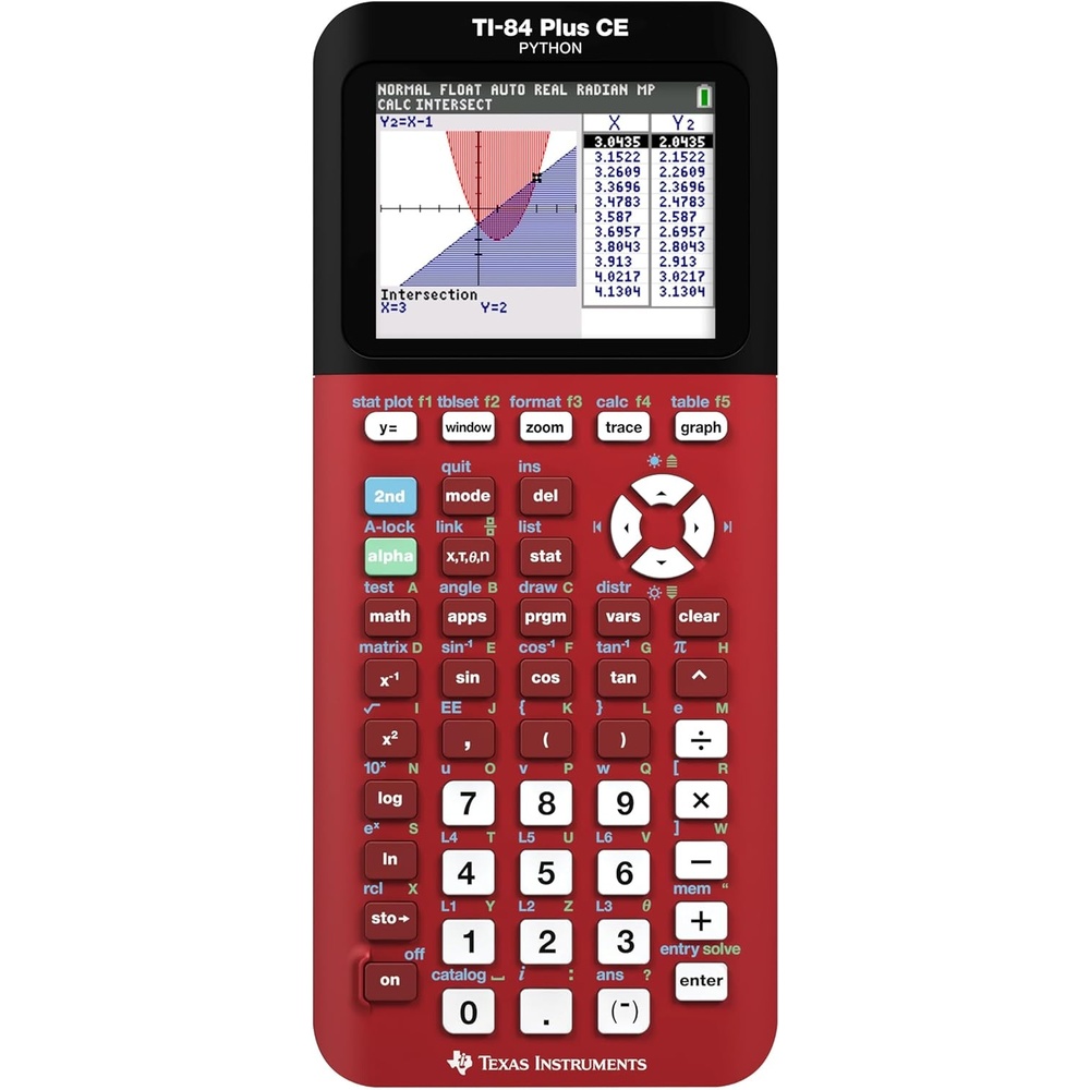 image:imageTexas Instruments TI84 Plus CE Color Graphing Calculator BlackRadical Red