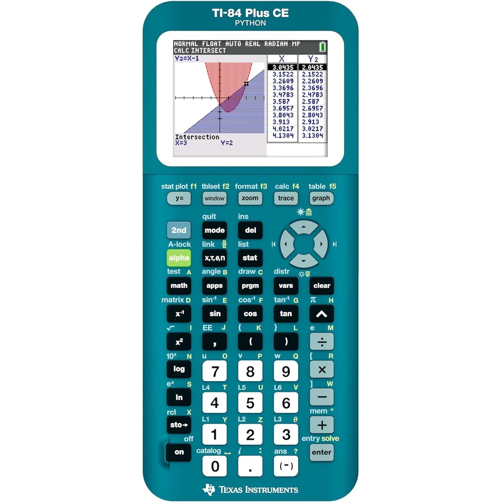 image:imageTexas Instruments TI84 Plus CE Color Graphing Calculator BlackTrinomial Teal